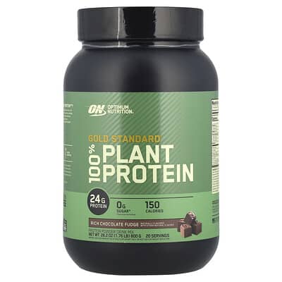 Растительный протеин Gold Standard® 100% Plant Protein, Rich Chocolate Fudge, 1.76 lb (800 g)