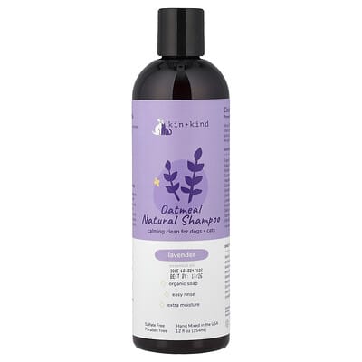 Натуральный шампунь с овсянкой для собак и кошек, Lavender, 12 fl oz (354 ml)