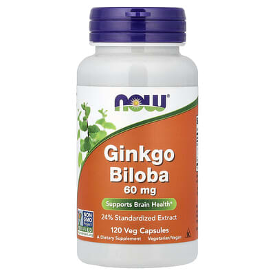 Ginkgo Biloba, 60 mg, 120 вегетарианских капсул