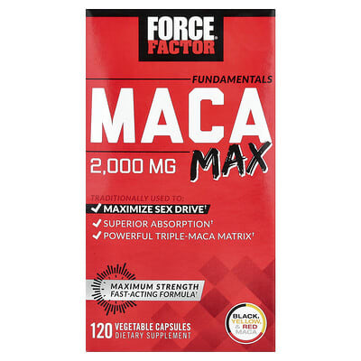 Fundamentals, Maca Max, 2,000 mg, 120 Vegetable Capsules (500 mg per Capsule)