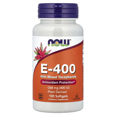 E-400 с Mixed Tocopherols, 268 mg (400 IU), 100 Softgels