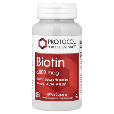 Биотин, 5,000 mcg, 90 Veg Capsules