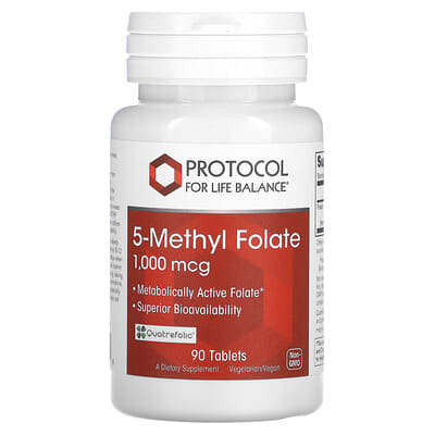 5-Methyl Folate, 1,000 mcg, 90 Tablets