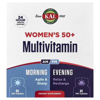 Women's 50+ Multivitamin, Morning & Evening, 2 Pack, 60 Tablets Each