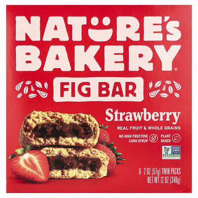 Батончики Fig Bar, Strawberry, 6 шт, 2 oz (57 g) каждый