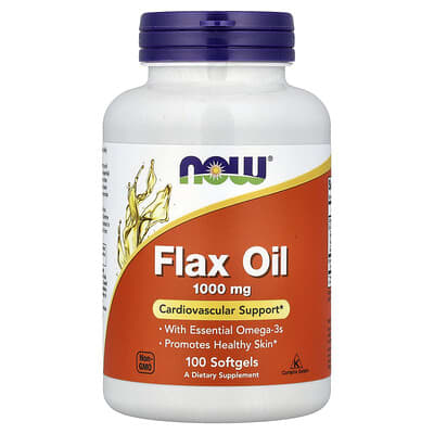 Flax Oil, 1,000 mg, 100 Softgels (1,000 mg per Softgel)
