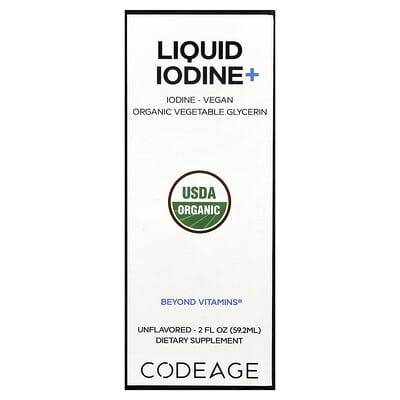 Codeage Liquid Iodine+ без вкуса 2 fl oz (59.2 ml)