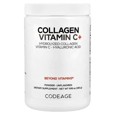 Codeage Коллаген с витамином C+, порошок, без вкуса, 9.98 oz (283 g)