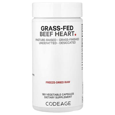Сердце говядины Grass-Fed, 180 вегетарианских капсул