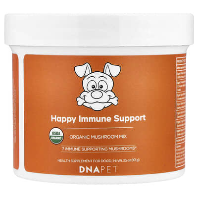 DNA Pet Happy Immune Support, Organic Mushroom Mix для собак, 3.5 oz (101 g)