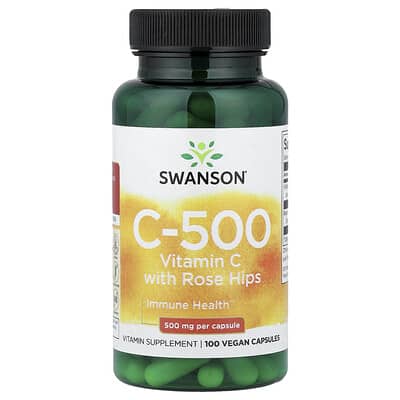 C-500, Vitamin C With Rose Hips, 100 Vegan Capsules