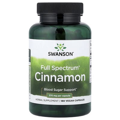 Swanson Vitamins Full Spectrum® Cinnamon, 180 веганских капсул (375 mg на капсулу)
