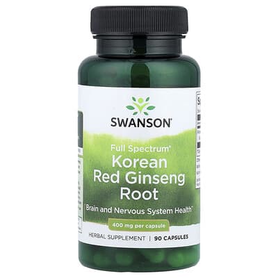 Swanson Vitamins Full Spectrum® Korean Red Ginseng Root, 400 mg, 90 капсул