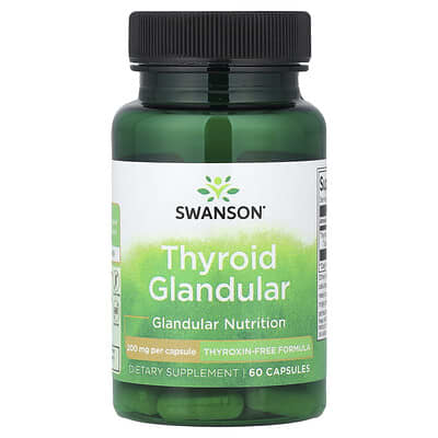 Swanson Vitamins Thyroid Glandular, 200 mg, 60 капсул