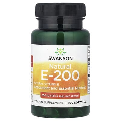 Natural Vitamin E, 134.2 mg (200 IU) , 100 Softgels