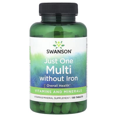 Swanson Vitamins Just One Complete Multi без железа, 130 таблеток