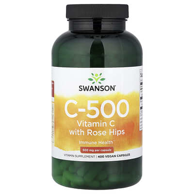 C-500, Vitamin C with Rose Hips, 400 Vegan Capsules