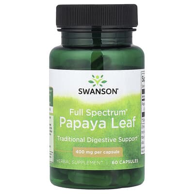 Full Spectrum® Papaya Leaf, 400 mg, 60 капсул