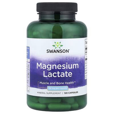 Лактат магния, 84 mg, 120 капсул Swanson Vitamins