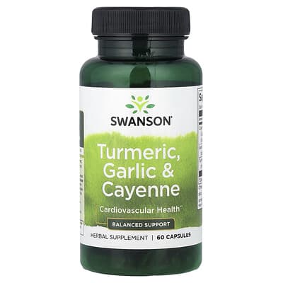 Swanson Vitamins Куркума, чеснок и кайен, 60 капсул