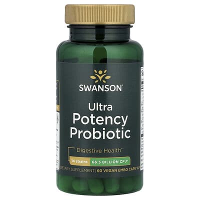 Пробиотик Ultra Potency, 66.5 Billion CFU, 60 веганских капсул EMBO Caps® AP