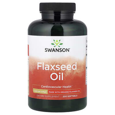 Flaxseed Oil, 1 g, 200 мягких капсул
