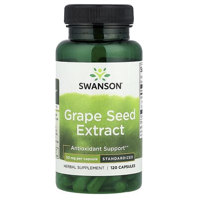 Экстракт виноградных косточек Swanson Vitamins, 50 mg, 120 Capsules