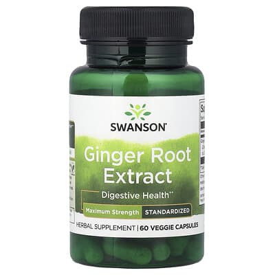 Swanson Vitamins экстракт корня имбиря, 60 вегетарианских капсул (200 mg на капсулу)