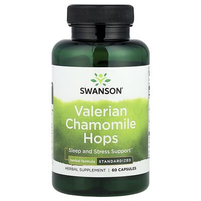 Swanson Vitamins Капсулы Valerian Chamomile Hops