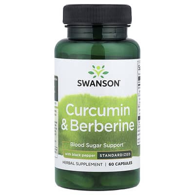 Swanson Vitamins куркумин и берберин с черным перцем, 60 капсул