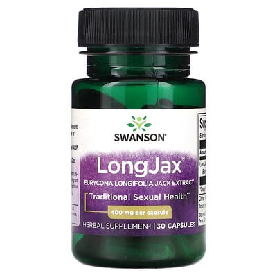 LongJax, экстракт Eurycoma Longifolia, 400 mg, 30 капсул