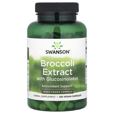 Swanson Vitamins Broccoli Extract с Glucosinolates, 120 Vegan Capsules (600 mg per Capsule)