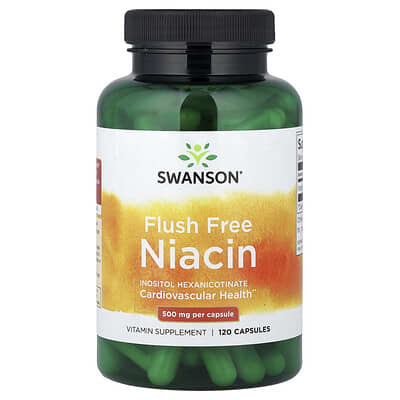 Swanson Vitamins Flush Free Ниацин, 500 mg, 120 капсул