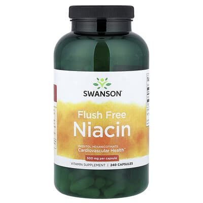 Swanson Vitamins Flush Free Niacin, 500 mg, 240 капсул