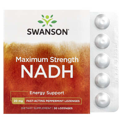 NADH, Peppermint, 20 mg, 30 пастилок