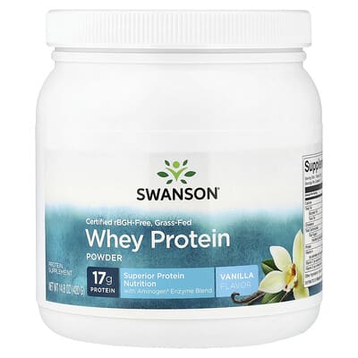 Certified rBGH-Free, Grass-Fed протеиновый порошок, Vanilla, 14.8 oz (420 g)