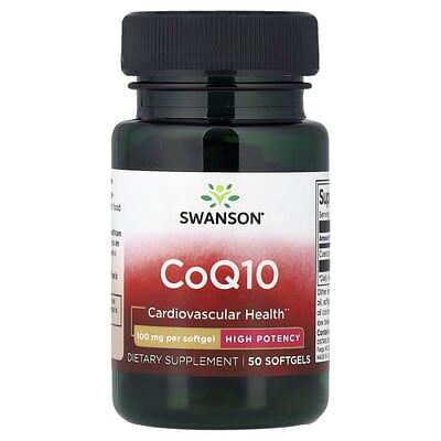 CoQ10, высокая концентрация, 100 mg, 50 мягких капсул
