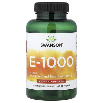 Витамин E-1000, 450 mg (1,000 IU), 60 мягких капсул