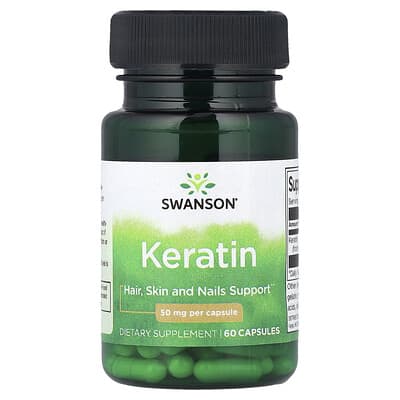 Swanson Vitamins Keratin, 50 mg, 60 капсул