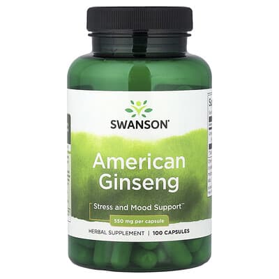 Американский женьшень Swanson Vitamins 550 mg 100 Capsules