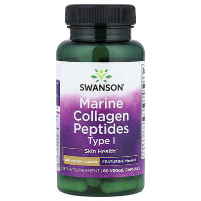 Морской коллаген Swanson Vitamins Peptides Type 1, 500 mg, 60 вегетарианских капсул