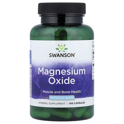 Magnesium Oxide, 500 mg , 100 Capsules