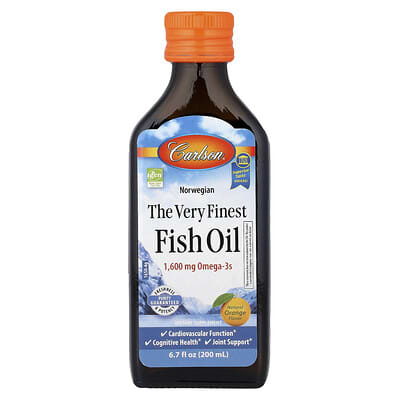 Carlson Norwegian, Fish Oil, натуральный апельсиновый вкус, 200 ml