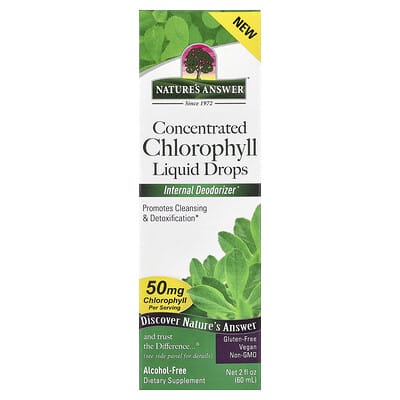 Nature's Answer Концентрированные капли хлорофилла, без спирта, 2 fl oz (60 ml)