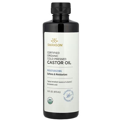 Certified Organic Cold-Pressed Castor Oil, 16 fl oz (473 ml)