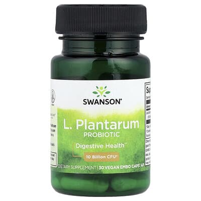 Пробиотик L. Plantarum Swanson Vitamins, 10 Billion CFU, 30 веганских капсул AP