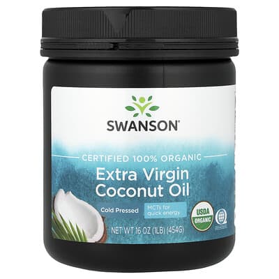 Organic Extra Virgin Coconut Oil, Cold Pressed, 16 oz (454 g)