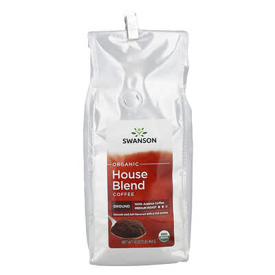 Swanson Vitamins органический кофе House Blend, молотый, средняя обжарка, 16 oz (454 g)