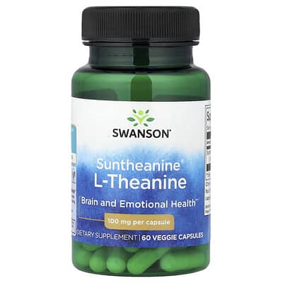 Swanson Vitamins Suntheanine® L-Theanine, 100 mg, 60 вегетарианских капсул