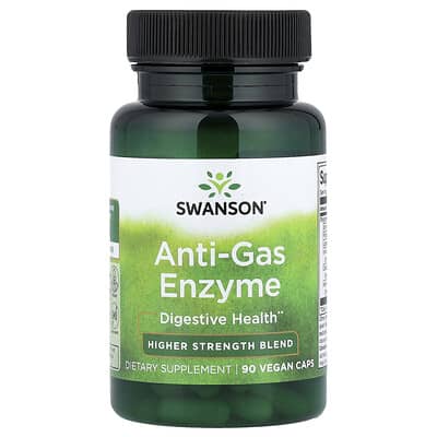 Средство от газов, высокоэффективная смесь, 90 веганских капсул